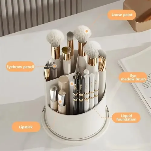 Caja De Almacenamiento Para Brochas De Maquillaje Con Rotaci