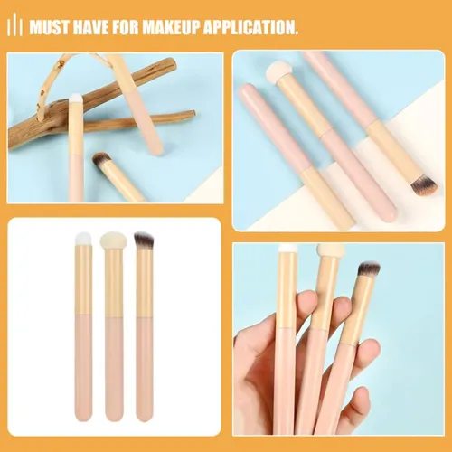 Aplicadores De Maquillaje Con Mango De Aluminio 3 Piezas