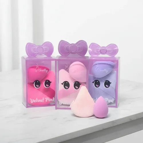 Set X2 Mini Esponjas Velvet Puff Sally Para Base Y Polvo