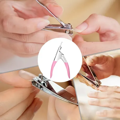 Cortaúñas De Salón Tipo U Acero Inoxidable Para Manicura Rojo