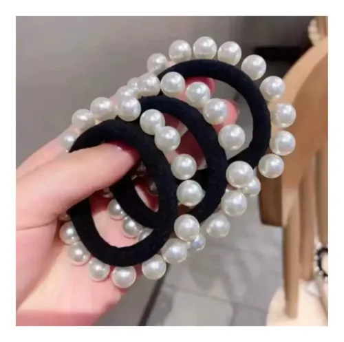Pack X12 Colitas Para Pelo Cabello Con Perlas Mayorista