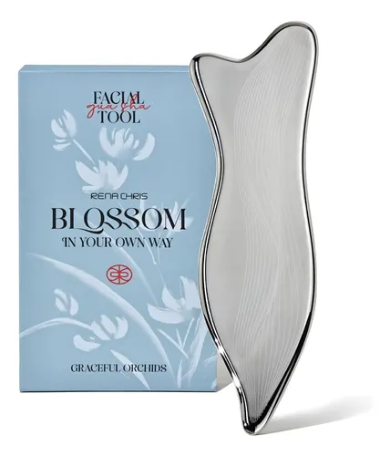 Herramienta Facial Gua Sha Acero Inoxidable Plata