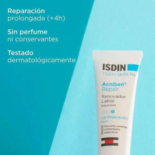 Isdin Acniben Repair Teen Skin Rx Bálsamo Renovador Labial Hidratante