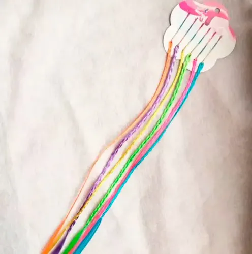 18 Extensiones Cabello Trenzas Colores Mechas Fantasia Pelo