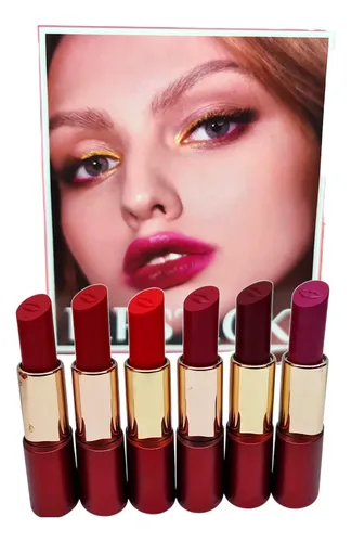 Labial Surtido Mate Lip Gloss Color Shock Gold 4 Unid.