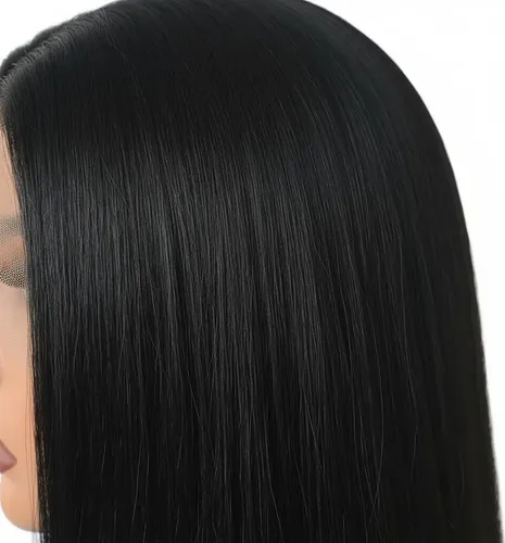 Peluca Lace Front Adiolacba Premium Símil Natural 70 Cm Tamaño De La Base Regulable Tono Negro