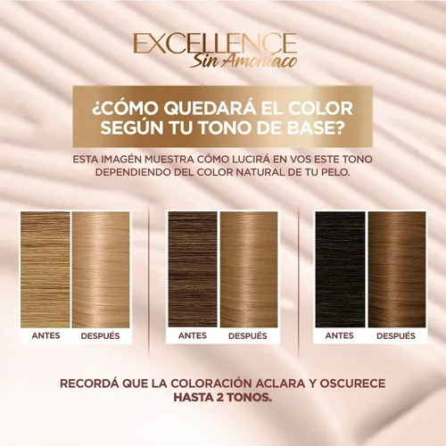 Coloración Permanente Excellence Sin Amoníaco L’oréal Paris 8u Rubio Claro Universal