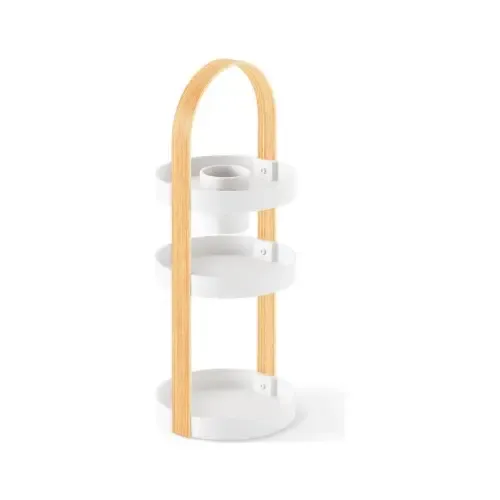 Organizador De Maquillaje Umbra Bellwood 3 Niveles Color Madera