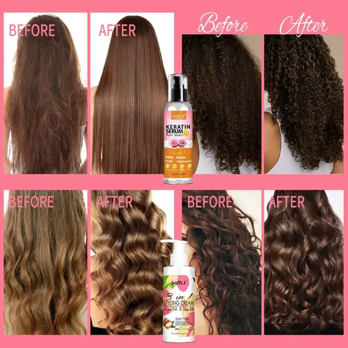 Crema De Peinado Para Mujer, Antiencrespamiento Y Brillo 3 E