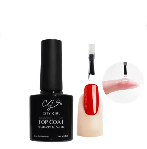 Top Coat Marca City Girl De 7ml. Uv/led Transparente