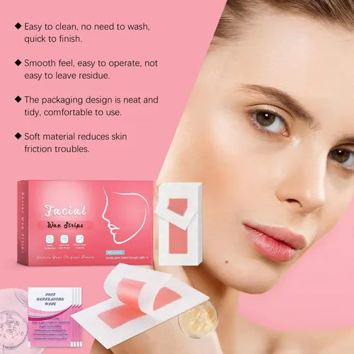 Tiras De Cera Facial Para Eliminar La Eliminación Facial Par