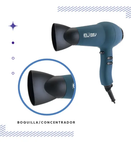 Secador De Pelo Eurobeauty 2200w 2 Velocidades 3 Temperatura