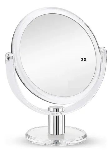 Espejo Vidrio Doble Aumento X3 23cm Alt X 17cm Acrílico 360