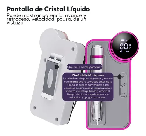 Torno Uñas Profesional Portátil Recargable Eloíse Manicura