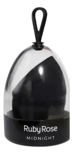 Esponja de maquillaje Ruby Rose Midnight Chanfrad, color: negro