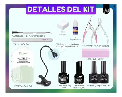 Kit Manicuría Esmaltado Uv Esculpidas Soft Gel Set Completo