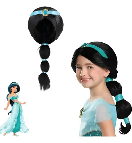 //peluca Princesas Para Jazmín De Niñas Cosplay De Fiesta