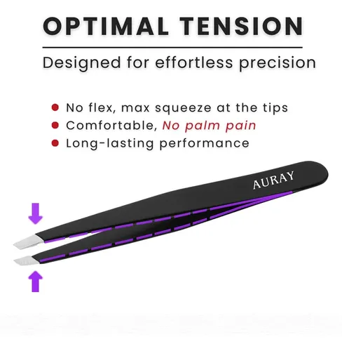 Pinza Profesional Para Cejas Negra Acero Inoxidable