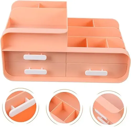 Porta Maquillaje Organizador 3 Cajones Crema Perfumes Joyas