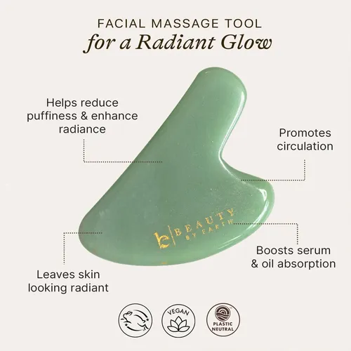 Masajeador Facial Gua Sha Beauty By Earth Jade Verde