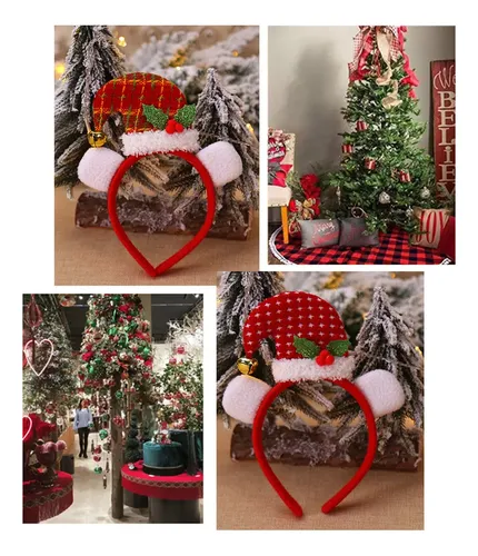 3pcs Lightweight Christmas Headwear Hat Hair Accessories Red And White