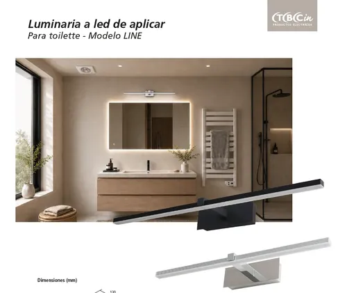 Luminaria Led Aplique Para Baño Espejo 12w Luz Natural Tbcin