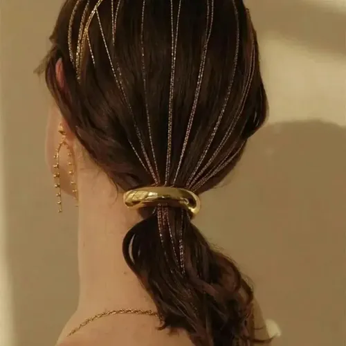 12pz Scrunchies Ligas For El Cabello Metálica Estilo +cc
