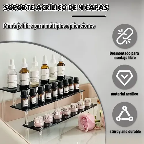 4 Niveles Organizador De Perfumes Exhibidores De Acrilico