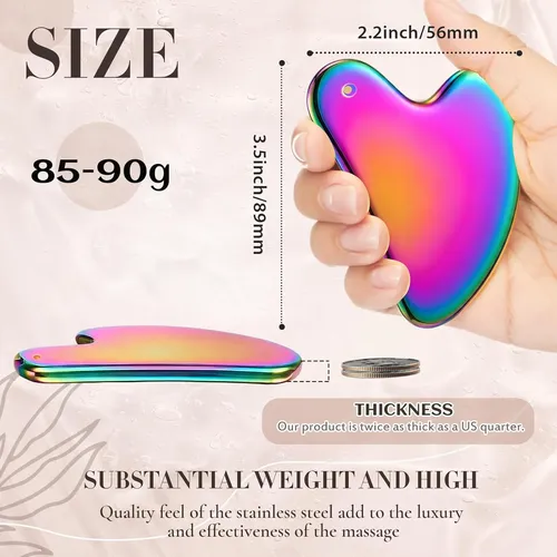 Gua Sha Facial Metal Arcoíris Para Drenaje Linfático