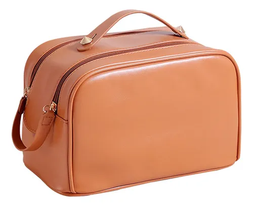 Neceser De Viaje Doble Cremallera Impermeable De Pu Grande