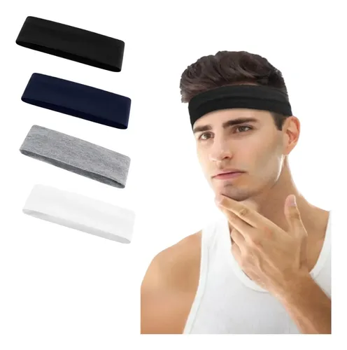 4 Cintas Elásticas Deportivas Para La Cabeza Negro |       Rayas Negro
