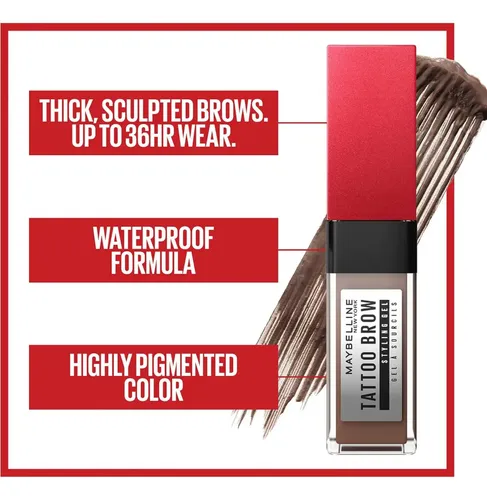 Gel Para Cejas Impermeable Maybelline Tatto Studio 36hrs. Color Deep Brown 260