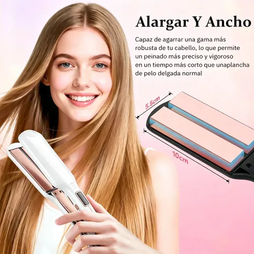 Planchita De Pelo 2 En1 Alaciadora Y Rizador Profesional Lcd