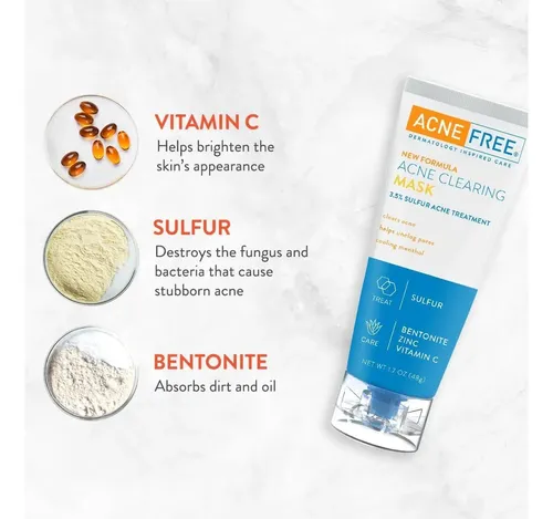 Mascarilla Antiacné Con Azufre Acnefree 3.5% Pack De 3