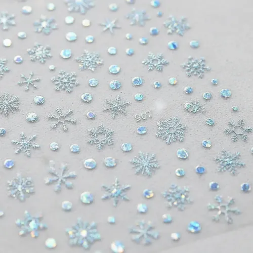 Stickers Para Uñas Autoadhesivos Copos De Nieve