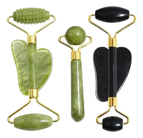 Roller Face Stone Guasha Natural 2026 Jade Natural Body 3pcs Set