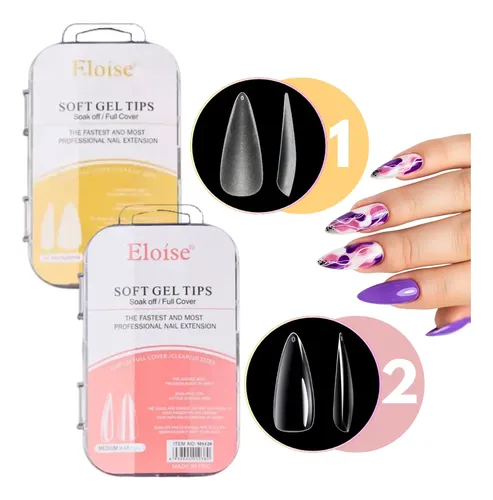 120 Tips Soft Gel Eloise Para Manicuria Profesional Press On