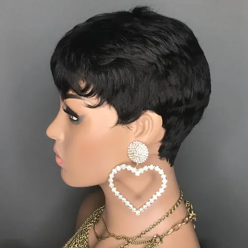 Pelucas Cortas De Pelo Negro Para Mujer, Pelucas Para Cortar