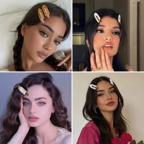 12 Pinzas De Cabello Antiarrugas Para Peinar, Dorado Blanco