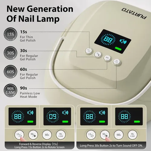Lámpara Uv Recargable 126w Para Uñas Gel Mate Crema