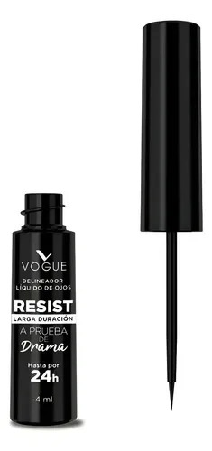 Delineador De Ojos Líquido Resist Vogue Color Negro Mate