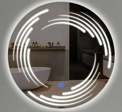 Espejo Circular Led 60cm Espejo Cálido Romántico Marco Diseño 8