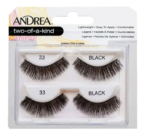 Pack Pestañas Postizas En Tira Negras 2 Pares Iguales Andrea