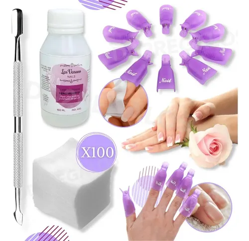 Kit Removedor Uv Broches Wipes Repujador Semipermanente