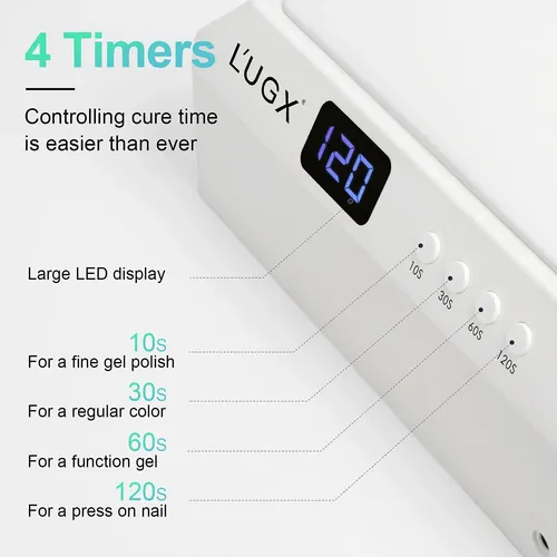 Lámpara Uv Led L’ugx 72w Para Uñas Con Almohadilla
