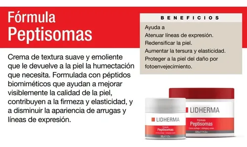 Peptisomas Crema Rejuvenecedora Flacidez Arrugas Lidherma