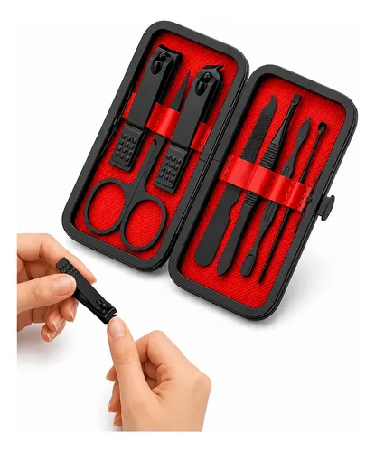 Kit Completo Manicura Pedicura 7 Piezas Estuche Rígido