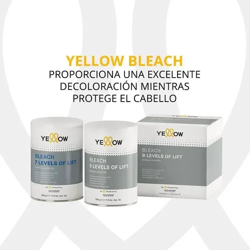 Yellow Kit Bleach Pouch Polvo Decolorante 7 Tonos 3u 20g