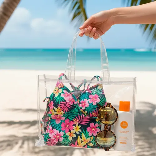 5 Bolsas Pvc Med 24x19x6cm P/ Maquillaje, Mallas, Souvenirs