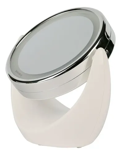 Espejo Doble Aumento 360° Luz Led Maquillaje Bessence – Rex Color del marco Blanco